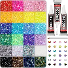 30000Pcs 3mm Flatback Jelly Rhinestones &ndash; Multicolor Gems with B7000 Glue