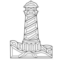 12" x 18" Exquisite Clear Glass Lighthouse w/Rocks Bevel Cluster EC801