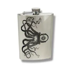 8oz Steampunk Octopus Stainless Steel Flask