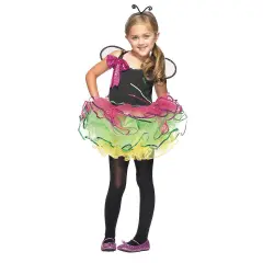 Girl&rsquo;s Rainbow Bug Fairy Costume Sequin Tutu Dress Wings and Antennae Headband
