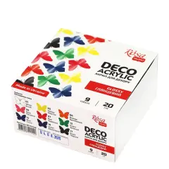 Rosa Talent Glossy Acrylic Paint Set for Decor 9 colors (0.68 oz each)