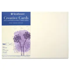 Strathmore Creative Cards and Envelopes - Full Size, Ivory with Deckle, Pkg of 100