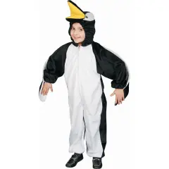 Penguin Toddler Costume Plush Zipper Front Jumpsuit with Character Hood