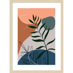 Boho Leaves I by Arctic Frame Wood Framed Wall Art Print