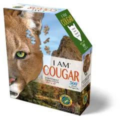 Madd Capp Puzzles - I AM Cougar - 300 Pieces - Animal Shaped Jigsaw Puzzle