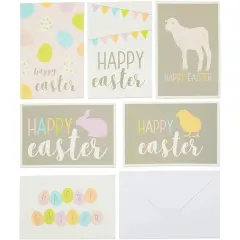 Happy Easter Blank Greeting Cards with Envelopes, 6 Designs (4x6 In, 36 Pack) Multicolor