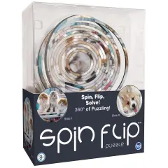 Spin Flip Puzzle: Puppies & Kittens 2L- 14 Rings - 2-In-1: Double-Sided Puzzle, Spin-Flip-Solve, 360 Degress Of Puzzling, Fidget Toy, Adults & Kids 8+