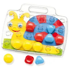 Quercetti: Fantacolor Baby - 33pc Button Color Matching Game, 3D Mosaic Pegboard Image Toy, STEM Preschool Learn & Play Activity, Toddler-Kids 18mo+