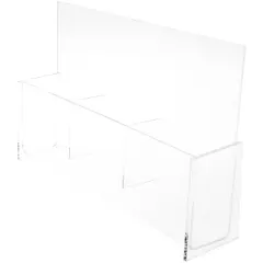Plymor Clear Acrylic 3-Pocket Tri-Fold Brochure Literature Holder (Countertop), Fits Documents Up to 4" Wide