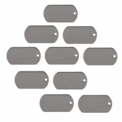 JewelrySupply Blank Military Dog Tags 28x50mm Stainless Steel (Package of 10)