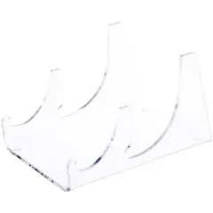 Plymor Clear Acrylic 2 Piece Place Setting Display Holder Stand, 3.25" H x 3.5" W x 5.375" D