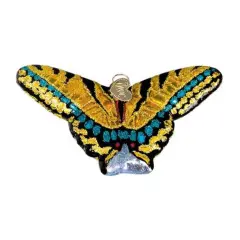 Old World Christmas 1.0 Inch Swallowtail Butterfly Christmas Tree Ornament , Ornament Flutter Wings Multicolored