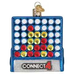 Old World Christmas 3.5 Inch Connect 4 Tree Ornament , Hasbro Colors Grid Blue