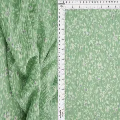 Crinkle Knit Floral Print Fabric Stretch Polyester Blend 58/59" Wide SAGE