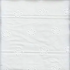 1 Yard Embroidery Flower Cotton Lawn Eyelet Fabric, 58/59&Prime; Wide 100% Cotton IVORY