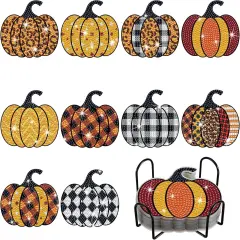DIY Autumn Halloween Diamond Painting Coasters Kit for Beginner Adult