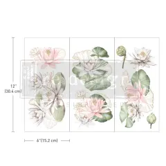Small Transfers - Water Lilies - 3 sheets, 6"x12"