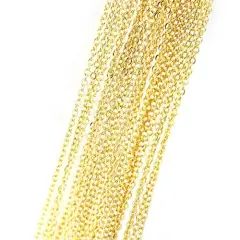 10 Pieces - 17.5inch 16K Gold Plated Finished Cable Chain Necklace Chain Bulk Discount Jewelry Necklace Chain Bulk Chain Wholesale Jewelry Supply - 10PCHN (Gold)