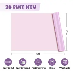 Puff Heat Transfer Vinyl Pale pink