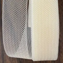 1 Yard Horsehair Trim 100% Nylon Crinoline Braid Webbing for Dresses, Veils & Hats 1" Wide Ivory