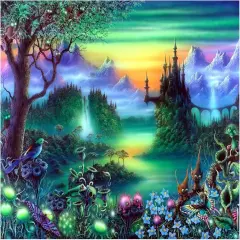 Diamond Painting Kits Fairyland Forest for Adults DIY 5D Full Round Drill 20x16 Inches / 50x40 cm, Magic Forest Scenery in Wonderland