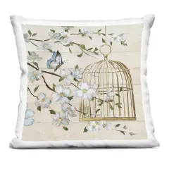 Stupell Industries Shiplap Song Butterfly Branch Indoor Pillow, 18 x 7 x 18