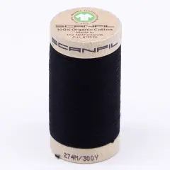 300 Yards Jet Black 30wt Organic Pima Cotton Thread for Sewing & Quilting