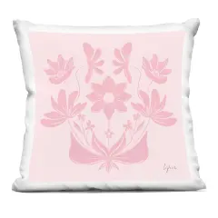 Stupell Industries Pink Floral Symmetrical Indoor Pillow, 18 x 7 x 18