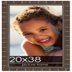 20x38 Modern Bamboo Picture Frame with UV-Resistant Acrylic & Acid Free Backing, Available in5 Finishes - Gold, Silver, Brown, Black, and Natural