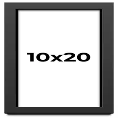 Panoramic Flat Black Picture Frame - UV Acrylic, Foam Board Backing, Hanging Hardware