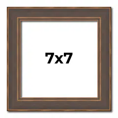 Square Elegant Brown Picture Frame - UV Acrylic, Foam Board Backing, Hanging Hardware