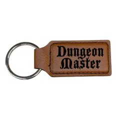 Keychain - Rectangle - Dungeon Master - Leather Rawhide/Black