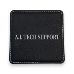 Coaster - A.I. Tech Support - SET OF 2 - Leather or Stitched Cork Black/Silver
