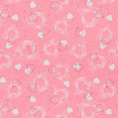 Mook Fabrics Hearts Adored Printed PUL Fabric [60 in. Wide] - By The Yard Pink