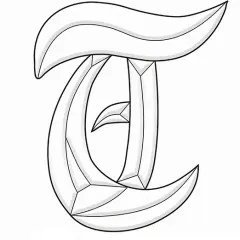 4-5/8" x 5-1/4" Exquisite Clear Glass Letter T Bevel Cluster BLT