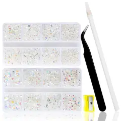 10400PCS Transparent AB Flatback Rhinestones with Tools