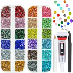 18 Colors Crystal Flatback Resin Rhinestones - 2mm, 3mm