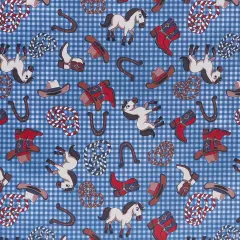 Mook Fabrics Littlest Rodeo Printed PUL Fabric [60 in. Wide] - By The Yard Denim