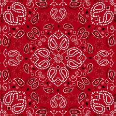 Bandana Handkerchief Red Anti-Pill Premium Fleece Fabric | By The Yard