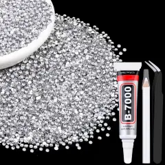 6000Pcs 3mm Flatback Resin Rhinestones with B7000 Glue - Clear
