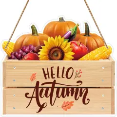 10.3'' x 8.2'' Hello Autumn Fall Sign for Front Door(1 - Hello Autumn)