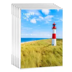 5x7 Acrylic Picture Frame,Set of 6,Clear Photo Frame Display 5x7 Pictures, Wall Mounted Clear Photo Frame Display Pictures for Home, School, Office
