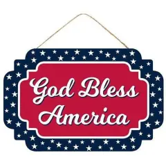 12" Wooden Sign: God Bless America