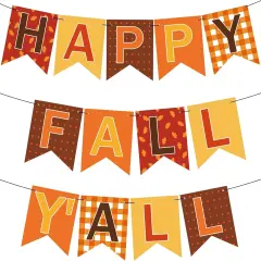 3Pcs Happy Fall Y'all Paper Banner