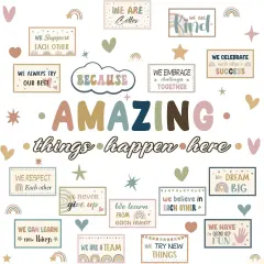 62 Pcs Classroom Boho Bulletin Board Decorations