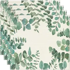 Eucalyptus Leaves Summer Placemats for Dining Table(green)