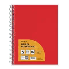 5-Subject Spiral Notebook Wide-Ruled &ndash; 150 Sheets &ndash; 24 Ct