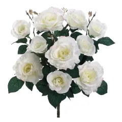 Allstate Artificial Rose Bush Spray - 18" - White