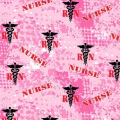 Sykel Nurse Abstract Geo Pink Cotton Fabric by the Yard