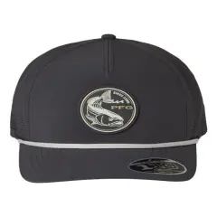 1 Count Tidal Pursuit 3D Stretch Snapback Cap with UPF 50 Protection and Water Resistant Finish Shark/Fish